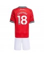 Billige Manchester United Casemiro #18 Hjemmedraktsett Barn 2025-26 Kortermet (+ Korte bukser)